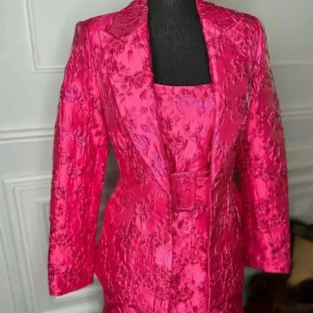New without tags Hot Pink Jacquard Blazer
